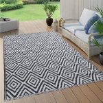 Tappeto da Esterni Bianco e Nero 120x180 cm in PP