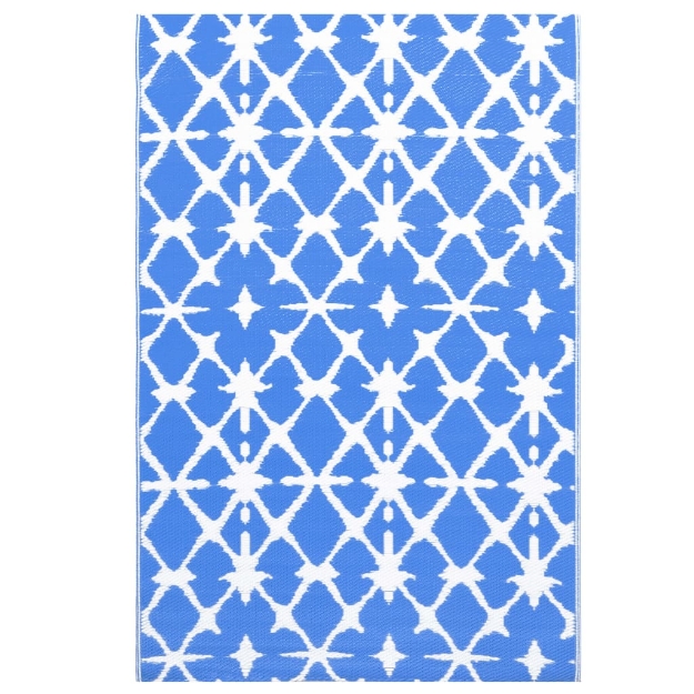 Tappeto da Esterni Blu e Bianco 120x180 cm in PP