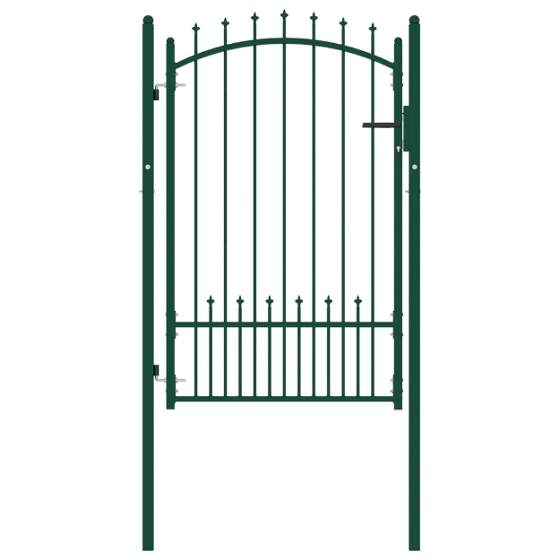 Cancello per Recinzione con Punte in Acciaio 100x150 cm Verde