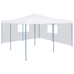 Gazebo Pieghevole con 2 Pareti 5x5 m Bianco