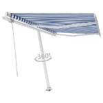 Tenda da Sole Automatica Autoportante 300x250 cm Blu e Bianca