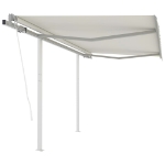 Tenda da Sole Retrattile Automatica con Pali 3x2,5 m Crema