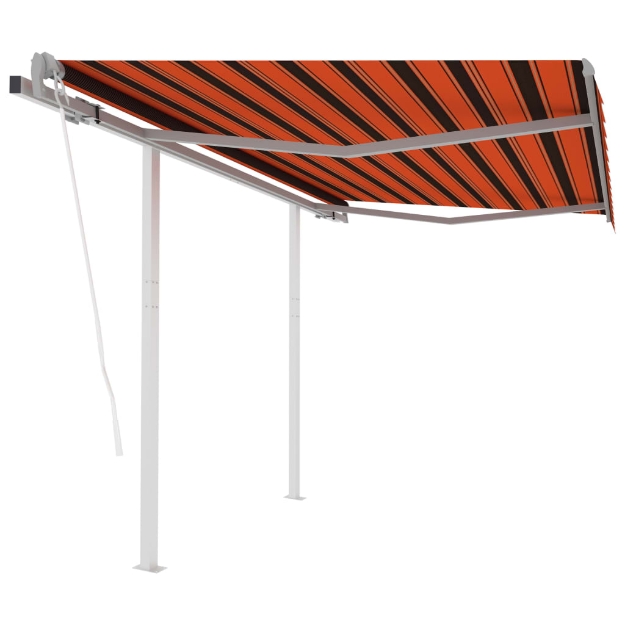 Tenda da Sole Retrattile Automatica Pali 3x2,5m Arancio Marrone