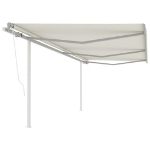 Tenda da Sole Retrattile Automatica con Pali 6x3 m Crema