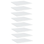 Ripiani Libreria 8 pz Bianco Lucido 40x40x1,5 cm in Truciolato
