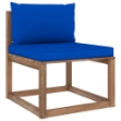 Divano Centrale da Giardino Pallet con Cuscini Blu