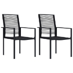 Sedie da Giardino 2 pz in Rattan PVC Nero