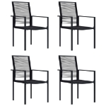 Sedie da Giardino 4 pz in Rattan Nero