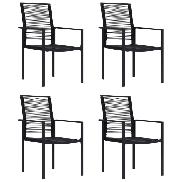 Sedie da Giardino 4 pz in Rattan Nero