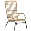Sedia da Giardino in Polyrattan Marrone Chiaro