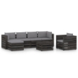 Set Divani da Giardino con Cuscini 7 pz Legno Impregnato Grigio