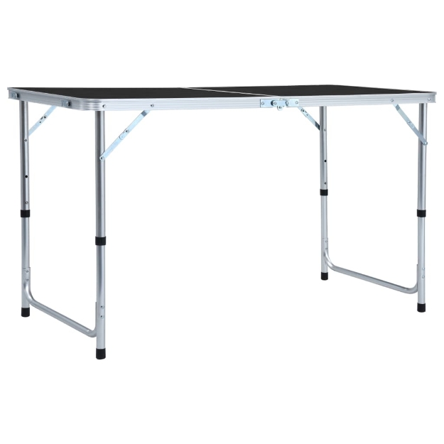 Tavolo da Campeggio Pieghevole in Alluminio Grigio 120x60 cm