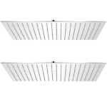Soffione per Doccia a Pioggia 2 pz Acciaio Inossidabile 30x50cm
