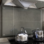 Paraschizzi per Cucina Trasparente 100x60 cm in Vetro Temperato