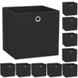 Set Contenitori 10 pz Tessuto non Intrecciato 32x32x32 cm Nero