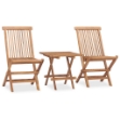 Set da Pranzo da Giardino Pieghevole 3 pz in Massello di Teak