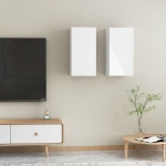 Mobili TV Bianco Lucido 2 pz 30,5x30x60 cm in Truciolato