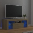 Mobile Porta TV con Luci LED Rovere Sonoma 120x35x40 cm