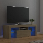 Mobile Porta TV con Luci LED Rovere Sonoma 120x35x40 cm