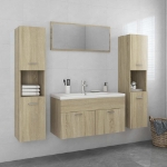 Set Mobili da Bagno Rovere Sonoma in Truciolato