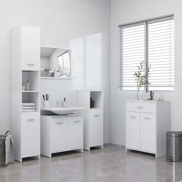 Set Mobili da Bagno 4 pz Bianco