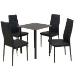 Set Tavolo e Sedie da Pranzo 5 pz Nero