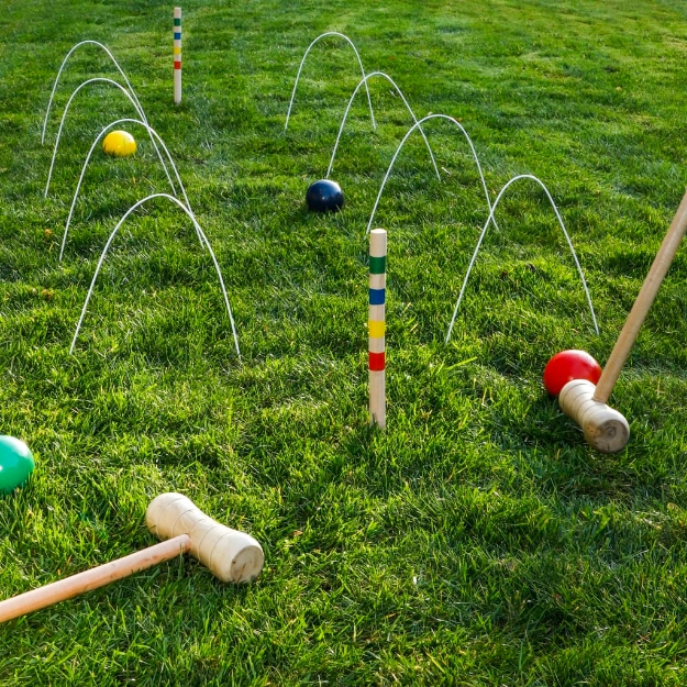 HI Set Gioco Croquet 125x25 cm Multicolore