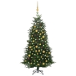 Albero Natale Artificiale LED e Palline Verde 180cm PVC e PE