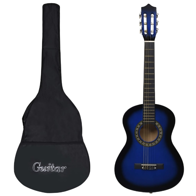 Chitarra Classica Principianti e Bambini con Custodia Blu 1/2 34"