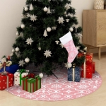 Gonna Albero Natale Raffinata con Calza Rosa Tessuto 150 cm