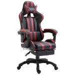 Sedia da Gaming con Poggiapiedi Rosso Vino in Similpelle