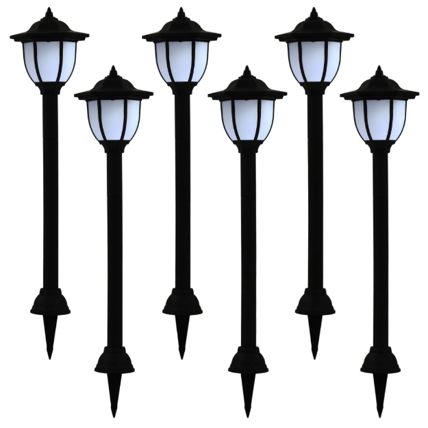 Lampade Solari da Esterni 6 pz a LED Nero