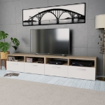 Mobile Porta TV 2 pz in Truciolato 95x35x36 cm Rovere e Bianco