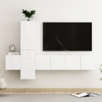 Set Mobili TV 5 pz Bianco Lucido in Truciolato