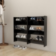 Scarpiere a Muro Nere 2 pz 60x18x90 cm in Truciolato