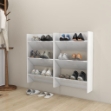 Scarpiere a Muro Bianco Lucido 2 pz 60x18x90 cm in Truciolato