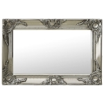 Specchio da Parete Stile Barocco 60x40 cm Argento