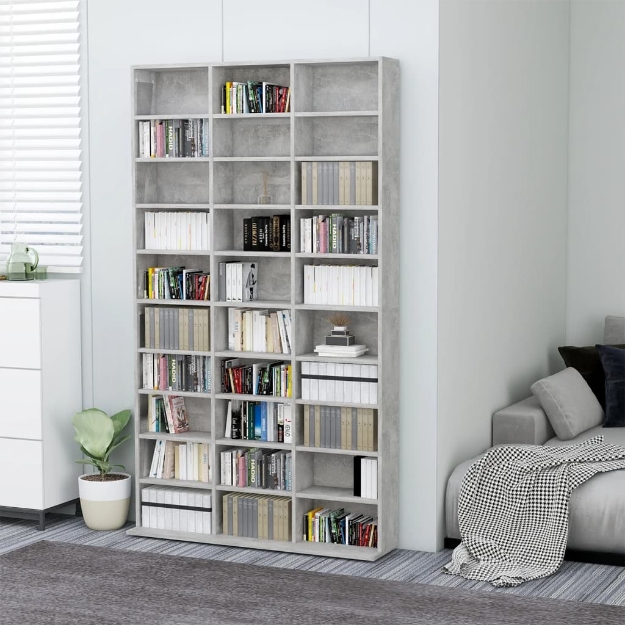 Armadio Porta CD Grigio Cemento 102x23x177,5 cm in Truciolato