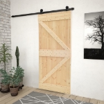 Porta Scorrevole con Set Hardware 80x210 cm in Legno di Pino