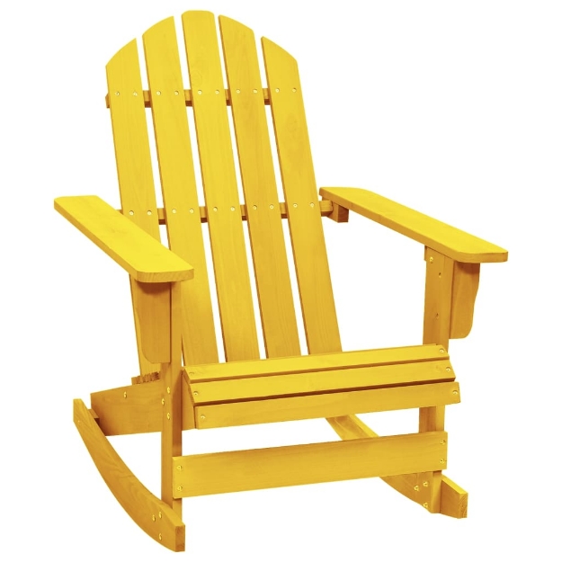 Sedia a Dondolo da Giardino Adirondack Massello di Abete Giallo