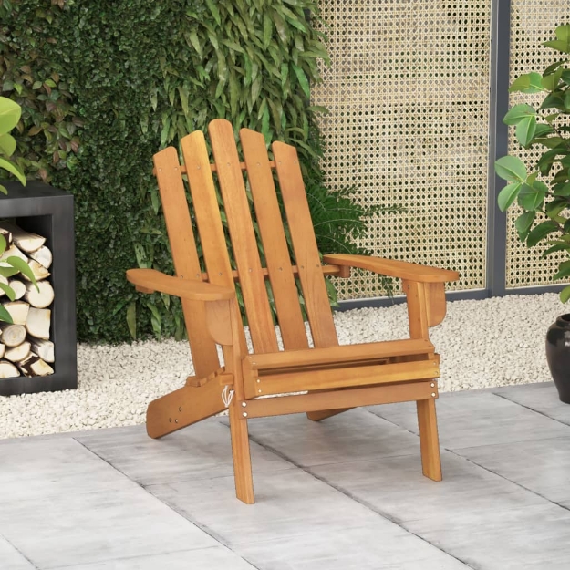 Sedia da Giardino Adirondack in Legno Massello di Acacia