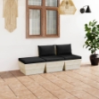Set Divani da Giardino su Pallet 3 pz con Cuscini Legno Abete