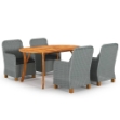 Set Mobili da Pranzo per Giardino 5 pz Grigio Chiaro