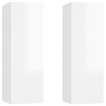 Mobili TV Bianco Lucido 2 pz 30,5x30x90 cm in Truciolato