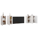 Mobili TV Bianco Lucido 4 pz 30,5x30x60 cm in Truciolato