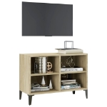 Mobile TV con Gambe in Metallo Rovere Sonoma 69,5x30x50 cm