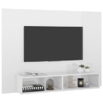 Mobile Porta TV a Muro Bianco Lucido 120x23,5x90cm Truciolato