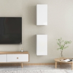 Mobili TV Bianco Lucido 2 pz 30,5x30x60 cm in Truciolato