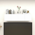 Armadietti a Parete per TV 4 pz Bianco e Rovere 30,5x30x30 cm