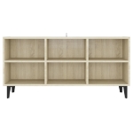 Mobile TV con Gambe in Metallo Rovere Sonoma 103,5x30x50 cm